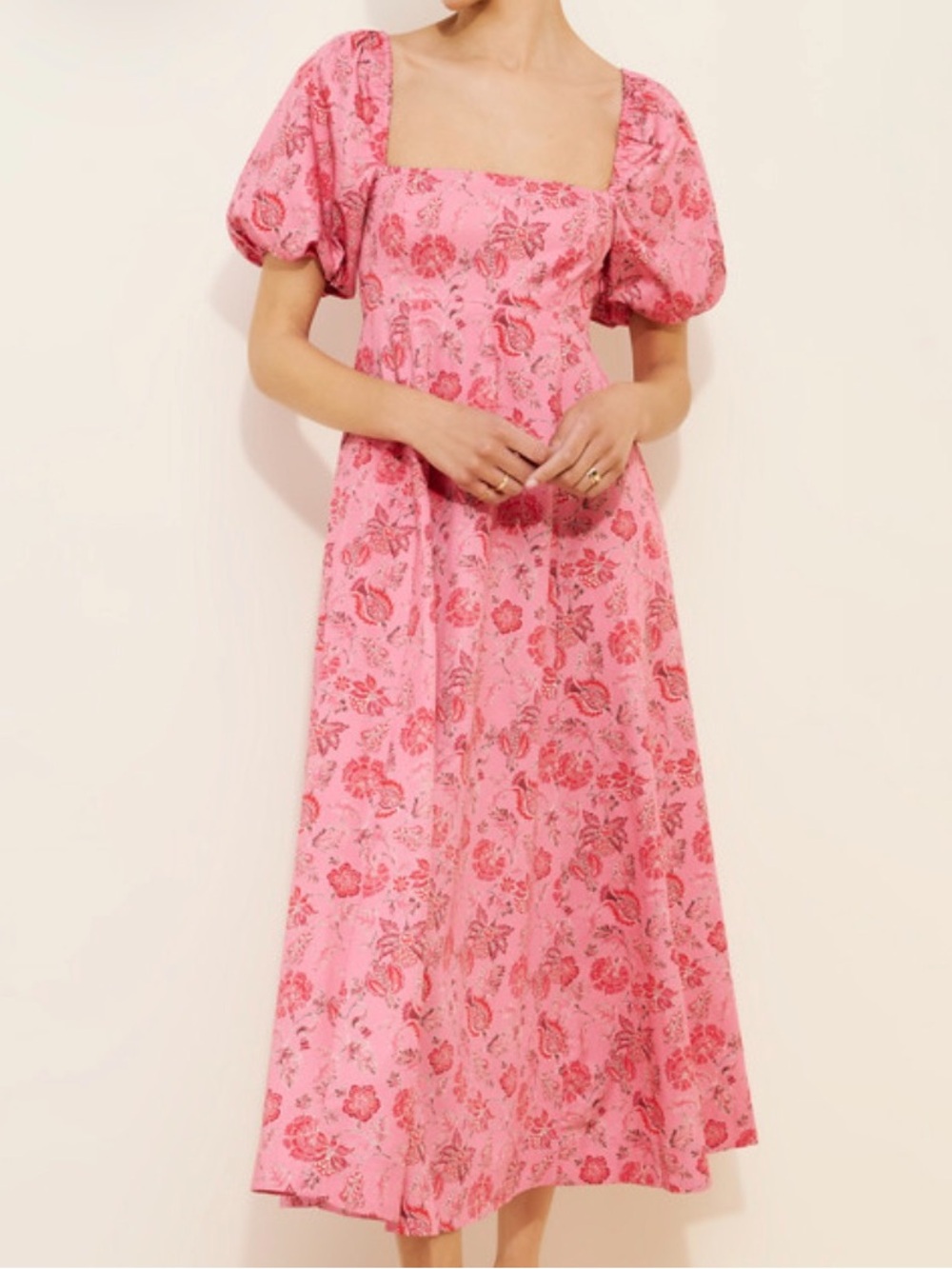 Hill House The Matilda Midi Dress in Pink Combo